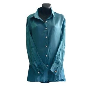 NWT SHEIN Metallic Turquoise blouse. Size 1X